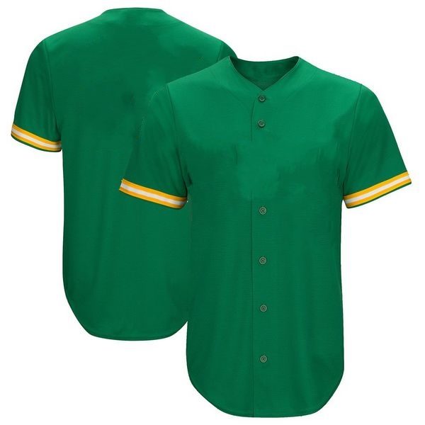 Youth & Adult Kelly Green Button Front Baseball Jersey - Blank Jerseys