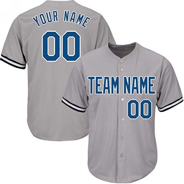 Custom Baseball Jersey Embroidered Your Names and Numbers – Gray