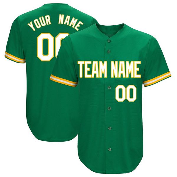 Custom Baseball Jersey Embroidered Your Names and Numbers – Kelly Green ...