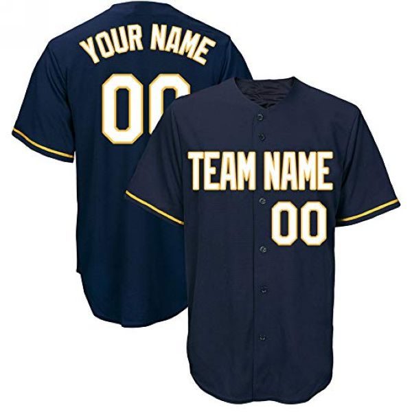 Custom Baseball Jersey Embroidered Your Names and Numbers – Navy