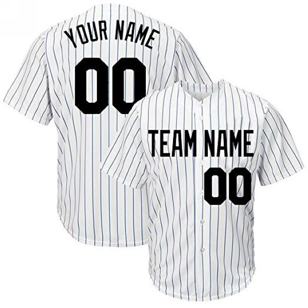 Custom Baseball Jersey Embroidered Your Names and Numbers –  Pinstripe(White/Black) - Blank Jerseys