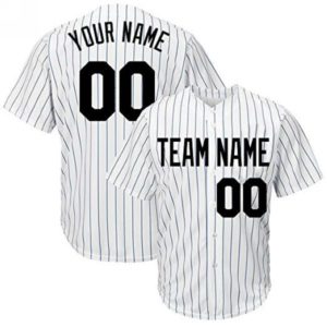 Custom Baseball Jersey Embroidered Your Names and Numbers – Pinstripe(White/Black)