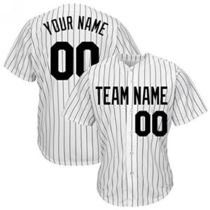 Custom Baseball Jersey Embroidered Your Names and Numbers – Pinstripe(White/Navy)