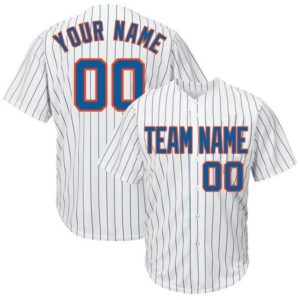 Custom Baseball Jersey Embroidered Your Names and Numbers – Pinstripe(White/Royal)