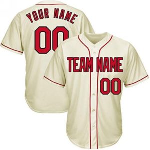 Custom Baseball Jersey Embroidered Your Names and Numbers – Cream/Red