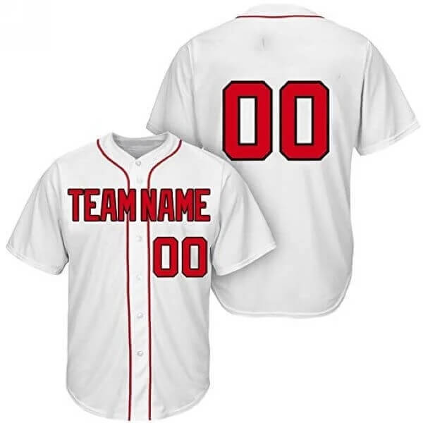 Custom Baseball Jersey Embroidered Your Names and Numbers – White/Red