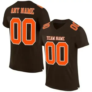 Custom Football Jersey Embroidered Your Names and Numbers – Brown