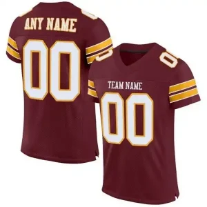 Custom Football Jersey Embroidered Your Names and Numbers – Burgundy