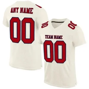Custom Football Jersey Embroidered Your Names and Numbers – Cream