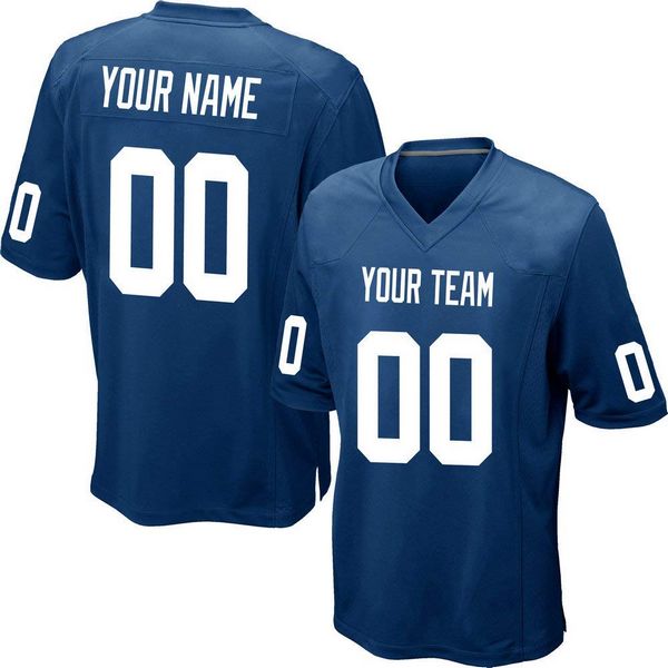 Custom Blue Youth Mesh Replica Football Game Jersey Embroidered Team Name and Your Numbers