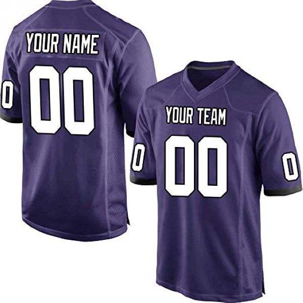 Custom Football Jersey Embroidered Your Names and Numbers – Purple/Black -  Blank Jerseys