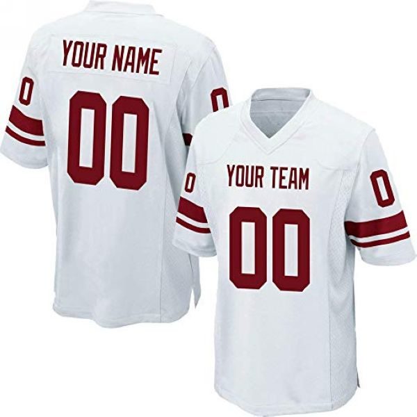 Custom Football Jersey Embroidered Your Names and Numbers – White/Red - Blank  Jerseys