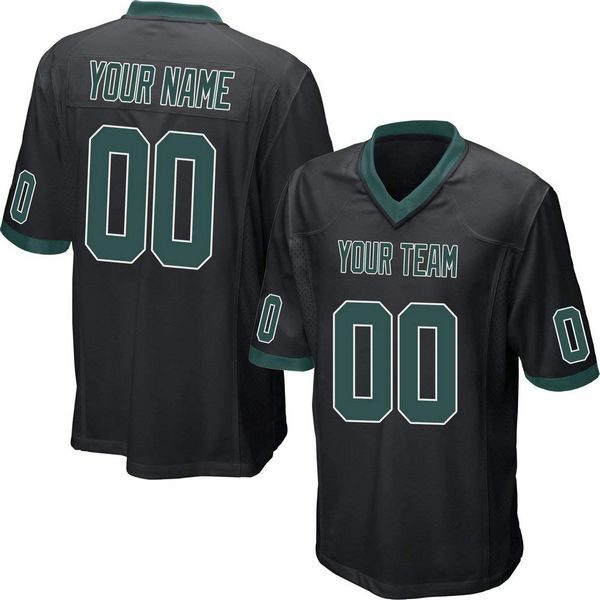 Custom Football Jersey Embroidered Your Names and Numbers – Black/Green