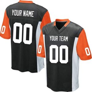 Custom Football Jersey Embroidered Your Names and Numbers – Black/Orange/White