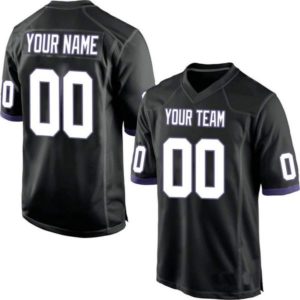 Custom Football Jersey Embroidered Your Names and Numbers – Black/Purple