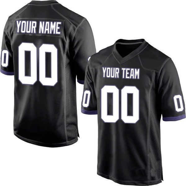 Custom Football Jersey Embroidered Your Names and Numbers – Black/Purple