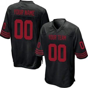 Custom Football Jersey Embroidered Your Names and Numbers – Black/Red
