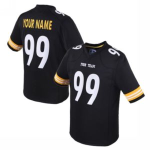 Custom Football Jersey Embroidered Your Names and Numbers – Black/Yellow