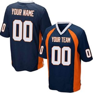 Custom Football Jersey Embroidered Your Names and Numbers – Navy/Orange/White