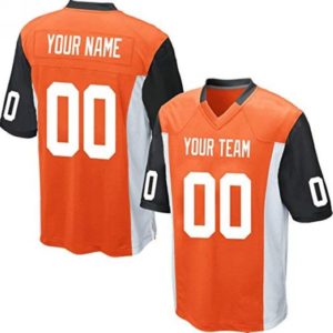 Custom Football Jersey Embroidered Your Names and Numbers – Orange/Black/White