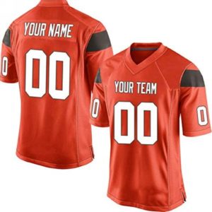 Custom Football Jersey Embroidered Your Names and Numbers – Orange/Brown