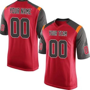 Custom Football Jersey Embroidered Your Names and Numbers – Red/Brown