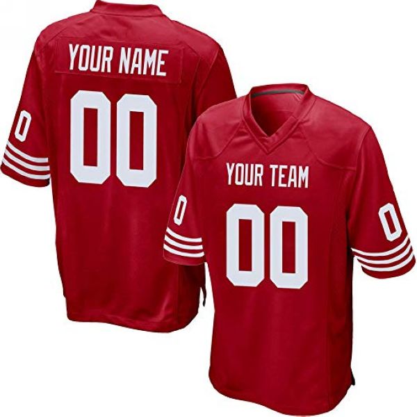Custom Football Jersey Embroidered Your Names and Numbers – Red(Sleeve