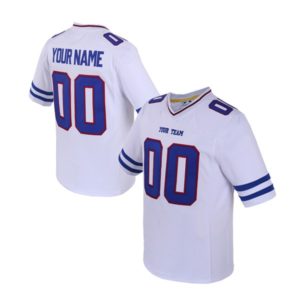 Custom Football Jersey Embroidered Your Names and Numbers – White/Blue