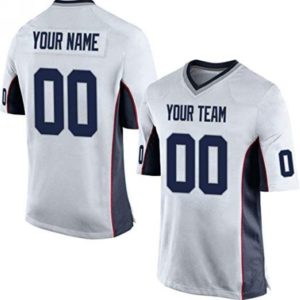 Custom Football Jersey Embroidered Your Names and Numbers – White/Blue/Red
