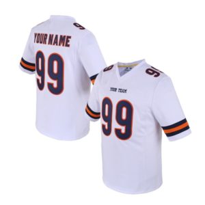 Custom Football Jersey Embroidered Your Names and Numbers – White/Blue/Yellow