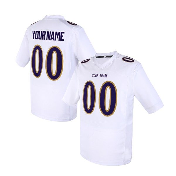 Custom Football Jersey Embroidered Your Names and Numbers – White/Purple