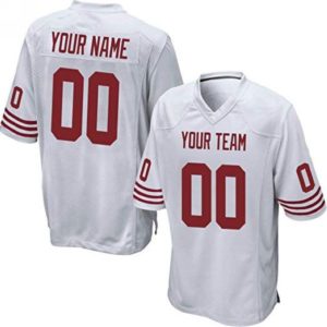 Custom Football Jersey Embroidered Your Names and Numbers – White(Sleeve Stripe)