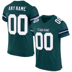 Custom Football Jersey Embroidered Your Names and Numbers – Midnight Green