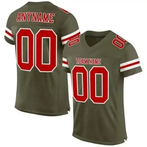 Custom Football Jersey Embroidered Your Names and Numbers – Olive