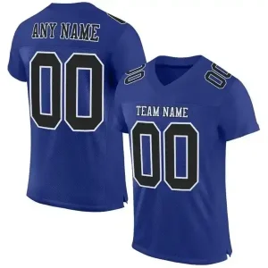 Custom Football Jersey Embroidered Your Names and Numbers – Royal/Black