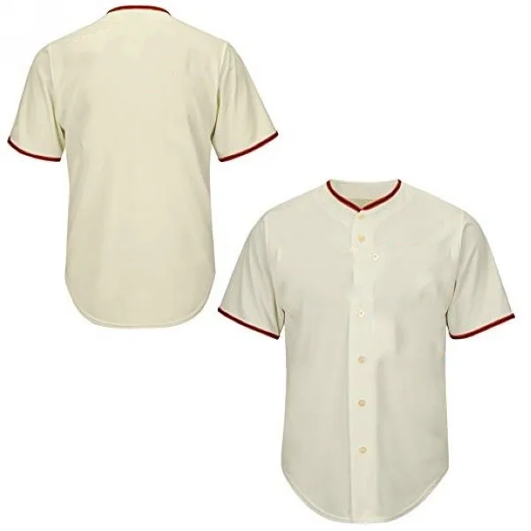 Youth & Adult White Full Button Baseball Jersey - Blank Jerseys