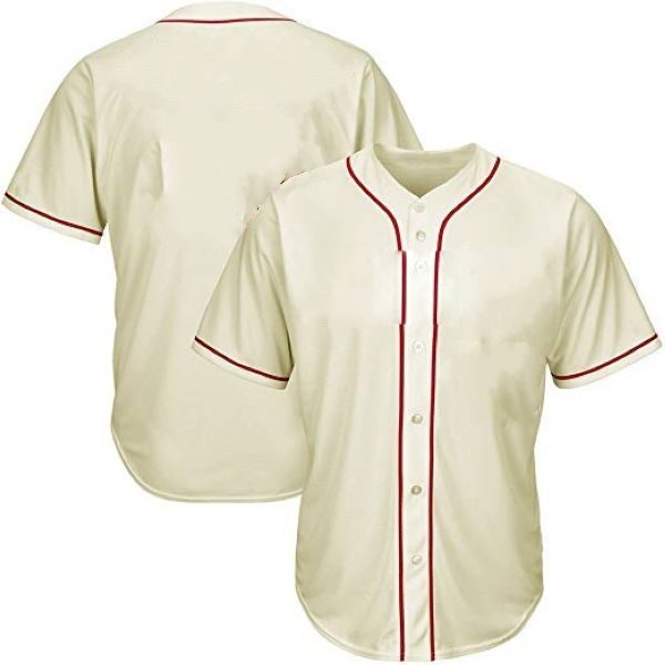 Youth & Adult White Full Button Baseball Jersey - Blank Jerseys