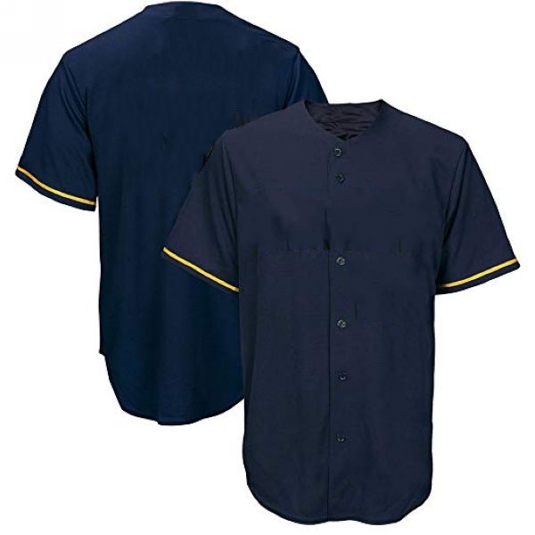 Youth & Adult Navy Button Front Baseball Jersey - Blank Jerseys