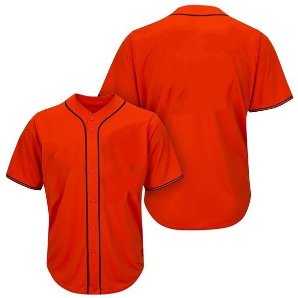  Custom Orange Baseball Jersey Button Down Shirt