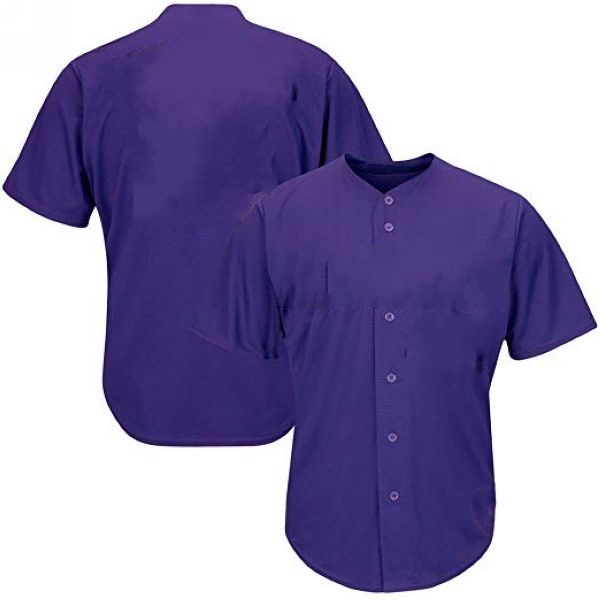 Youth & Adult Purple Button Front Baseball Jersey - Blank Jerseys