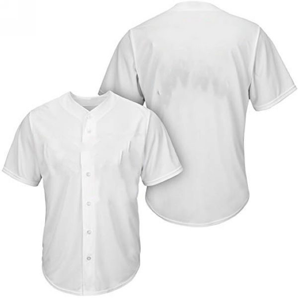 Youth & Adult White Button Front Baseball Jersey