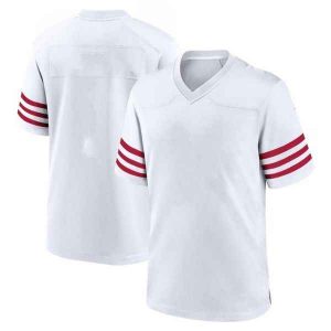 Youth & Adult White Football Sleeve Red Stripe Jersey