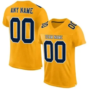 Custom Football Jersey Embroidered Your Names and Numbers – Gold