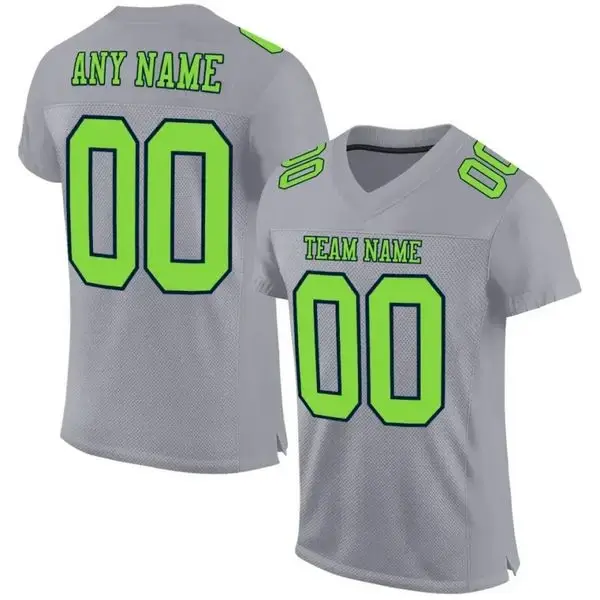 Custom Football Jersey Embroidered Your Names and Numbers – Gray