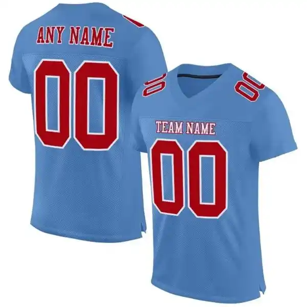 Custom Football Jersey Embroidered Your Names and Numbers – Light Blue