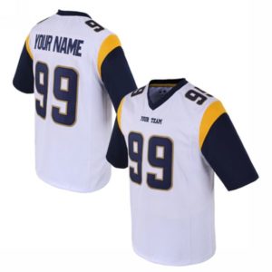 Custom Football Jersey Embroidered Your Names and Numbers – White/Navy
