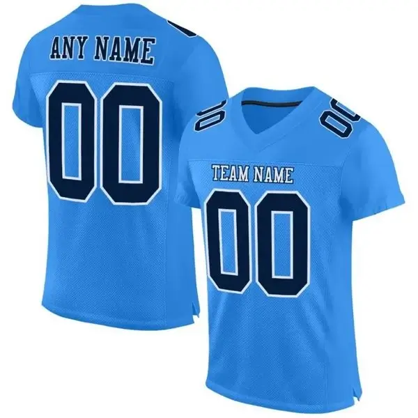 Custom Football Jersey Embroidered Your Names and Numbers – Powder Blue