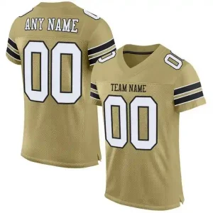 Custom Football Jersey Embroidered Your Names and Numbers – Vegas Gold