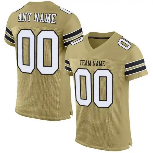 Custom Football Jersey Embroidered Your Names and Numbers – Vegas Gold