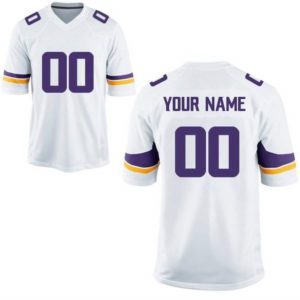 Custom Football Jersey Embroidered Your Names and Numbers – White/Purple